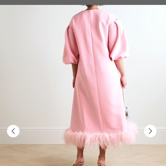 Similar to HUISHAN ZHANG
Poppy feather-trimmed recycled-crepe midi dress - Picture 7 of 10